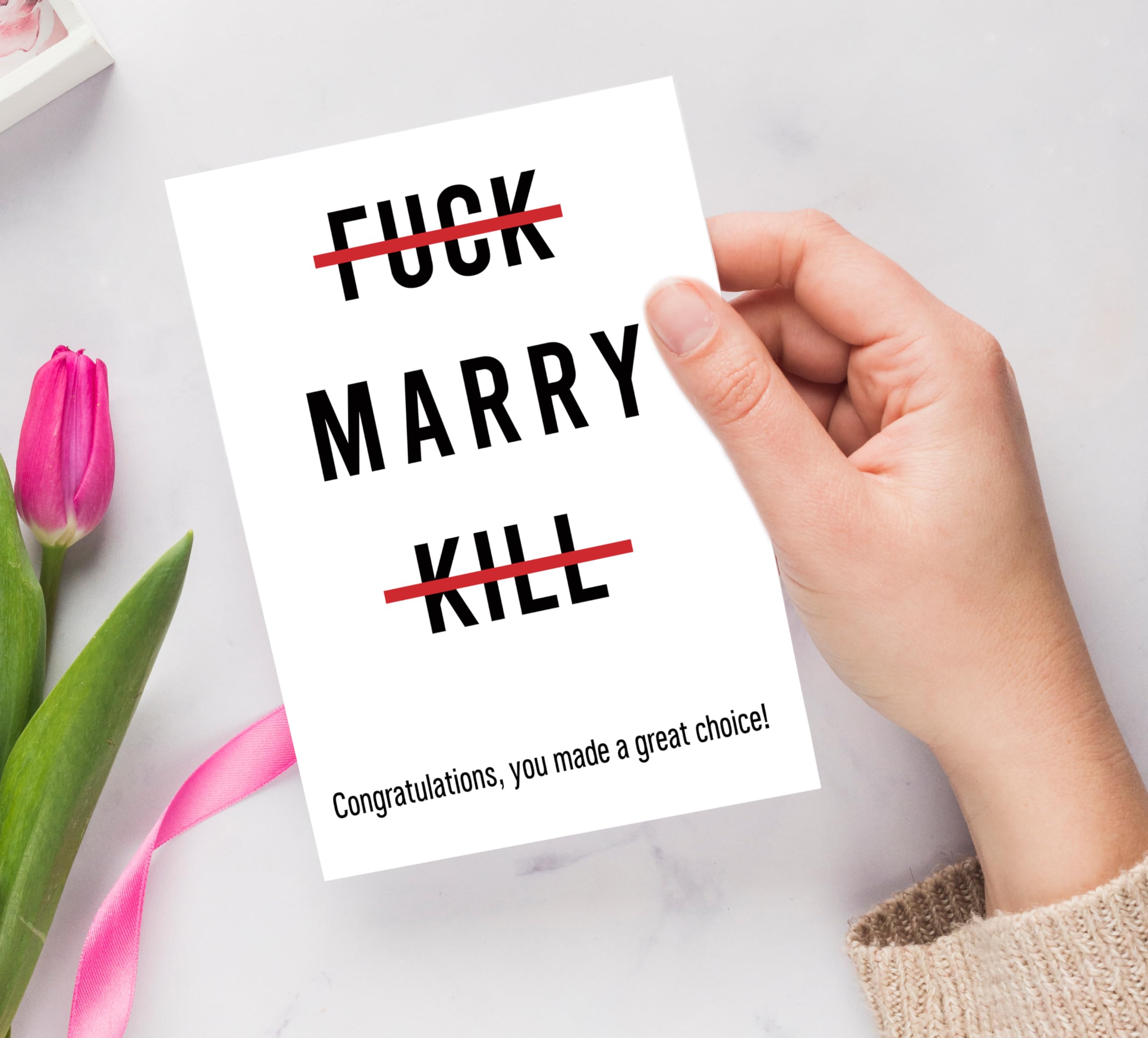 Funny Wedding Card for Couples Friend, Humor Congratulations Card For Newly Married or Engaged Couple, Wedding Gift For Bride, Wedding Engagement Card For Newlyweds