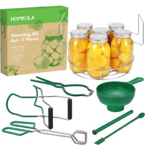 homkula canning supplies starter kit - canning kits set for beginners, canning tools, canning accessories, canning equipment, dishwasher safe, food grade, green