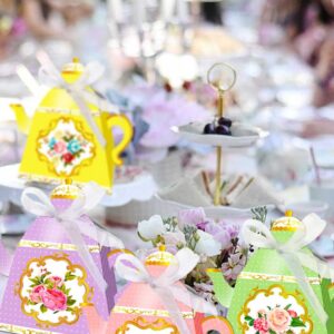 LaVenty 12 PCS Floral Tea Party Favor Bags Lets Partea Party Supplies Lets Partea Party Favor Boxes Tea Party Party Supplies Tea Party