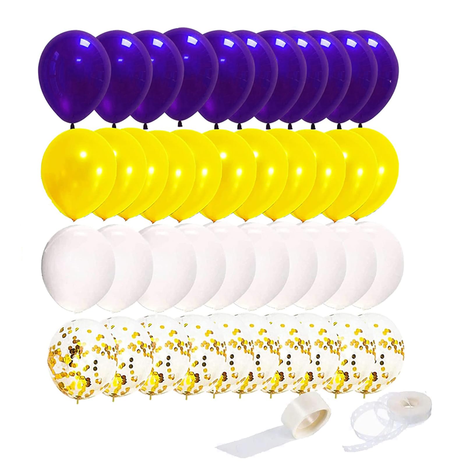 Graduation Party Decorations Purple Yellow 2024/Purple Yellow Balloons Purple Graduation Decorations 2024 NYU/Mardi Gras Party/Purple Yellow Gold Birthday Party Decoration Balloons of 40pcs