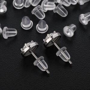 Earring Backs Rubber,200pcsSoft Clear Ear Safety Back Pads Backstops Bullet Clutch Stopper Replacement for Fish Hook Earring Studs Hoops