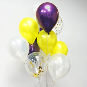 Graduation Party Decorations Purple Yellow 2024/Purple Yellow Balloons Purple Graduation Decorations 2024 NYU/Mardi Gras Party/Purple Yellow Gold Birthday Party Decoration Balloons of 40pcs