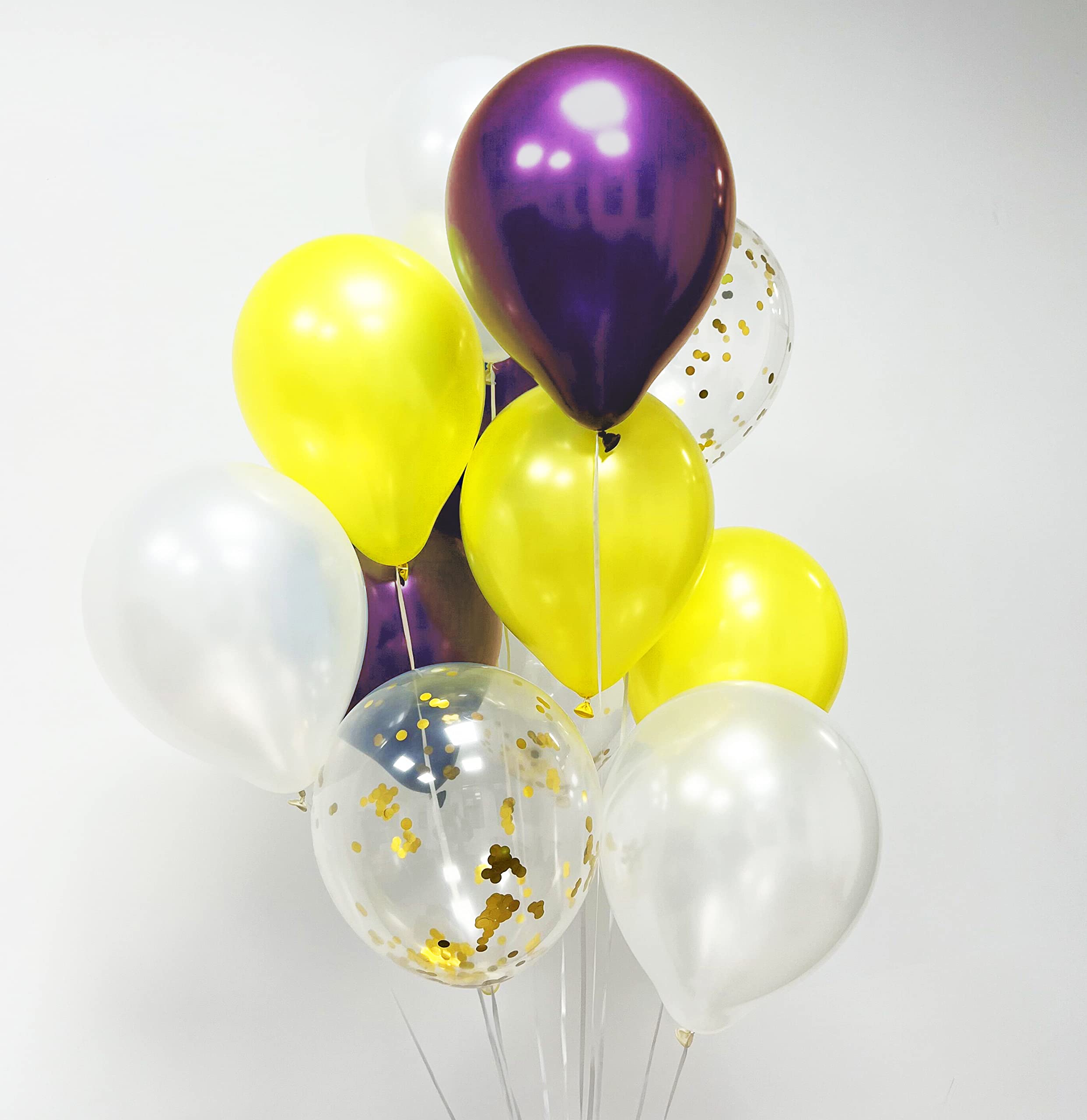 Graduation Party Decorations Purple Yellow 2024/Purple Yellow Balloons Purple Graduation Decorations 2024 NYU/Mardi Gras Party/Purple Yellow Gold Birthday Party Decoration Balloons of 40pcs