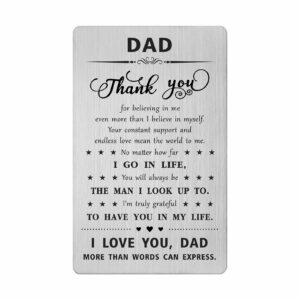 gifts for dad - dad engraved wallet card - thank you dad gifts - dad gifts from daughter son - dad birthday father's day card from child