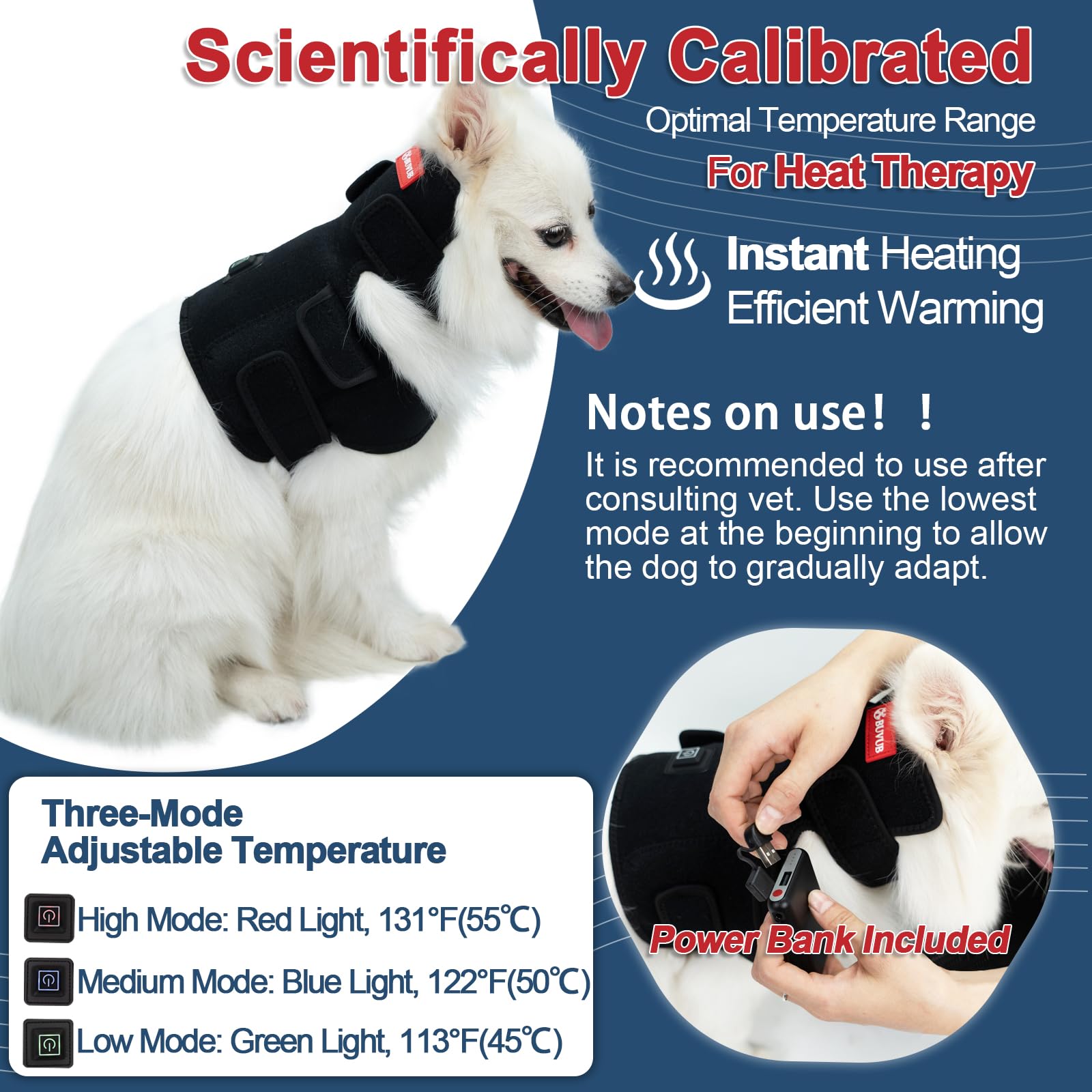 BUVUB Heating Dog Neck Shoulder Brace for Dogs with Back Pain Cervical IVDD, Shoulder & Neck Pain, Spinal Arthritis, Chronic Joint Pain, Post Surgery Recovery (Mdium)