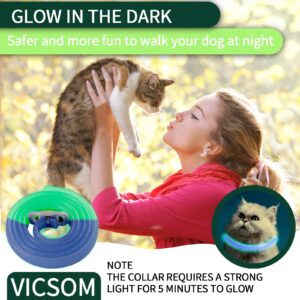 4 Pack Flea Collar for Cats, Cat Flea and Tick Collar Glow in Dark, 8 Months Prevention Cat Flea and Tick Treatment, Waterproof Adjustable Cat Flea Collar, Tick and Flea Collar for Kitten Cat, Blue