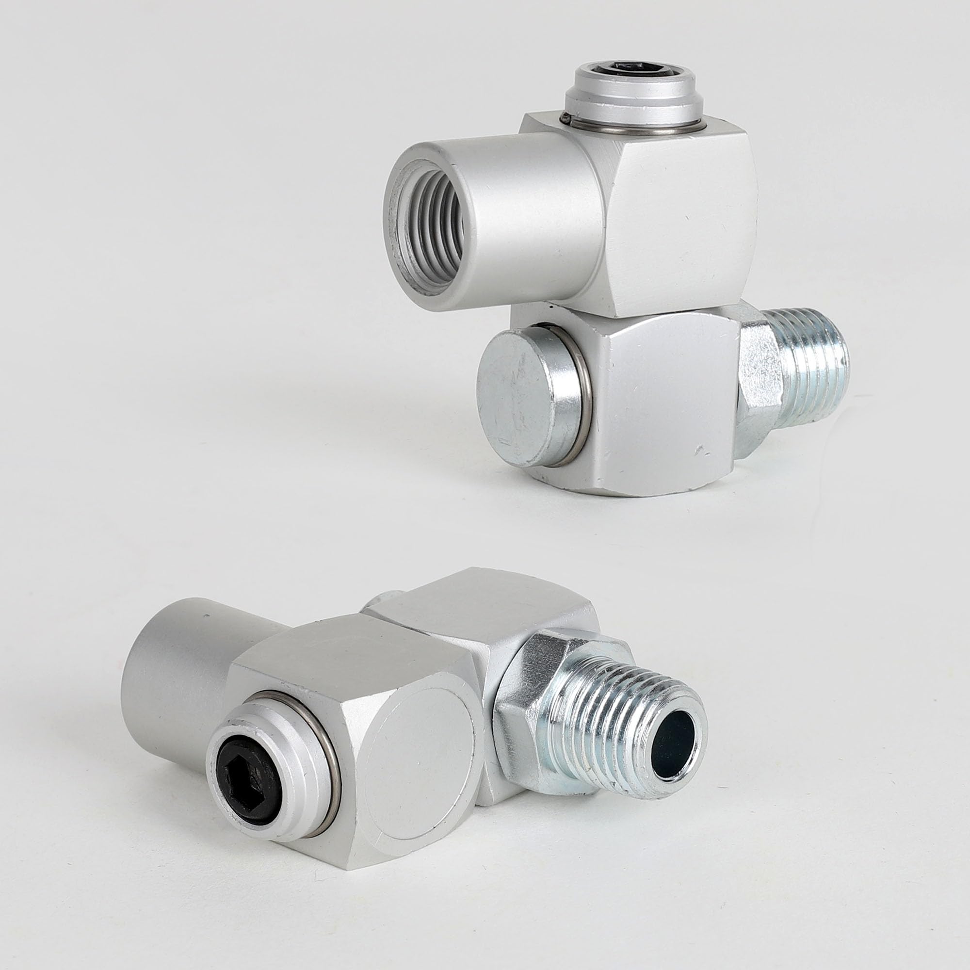 FYPower Air Hose Fittings, 3 Pieces 360 Degree Swivel Air Hose Connectors, 1/4" NPT Male and Female Threads Air Fittings