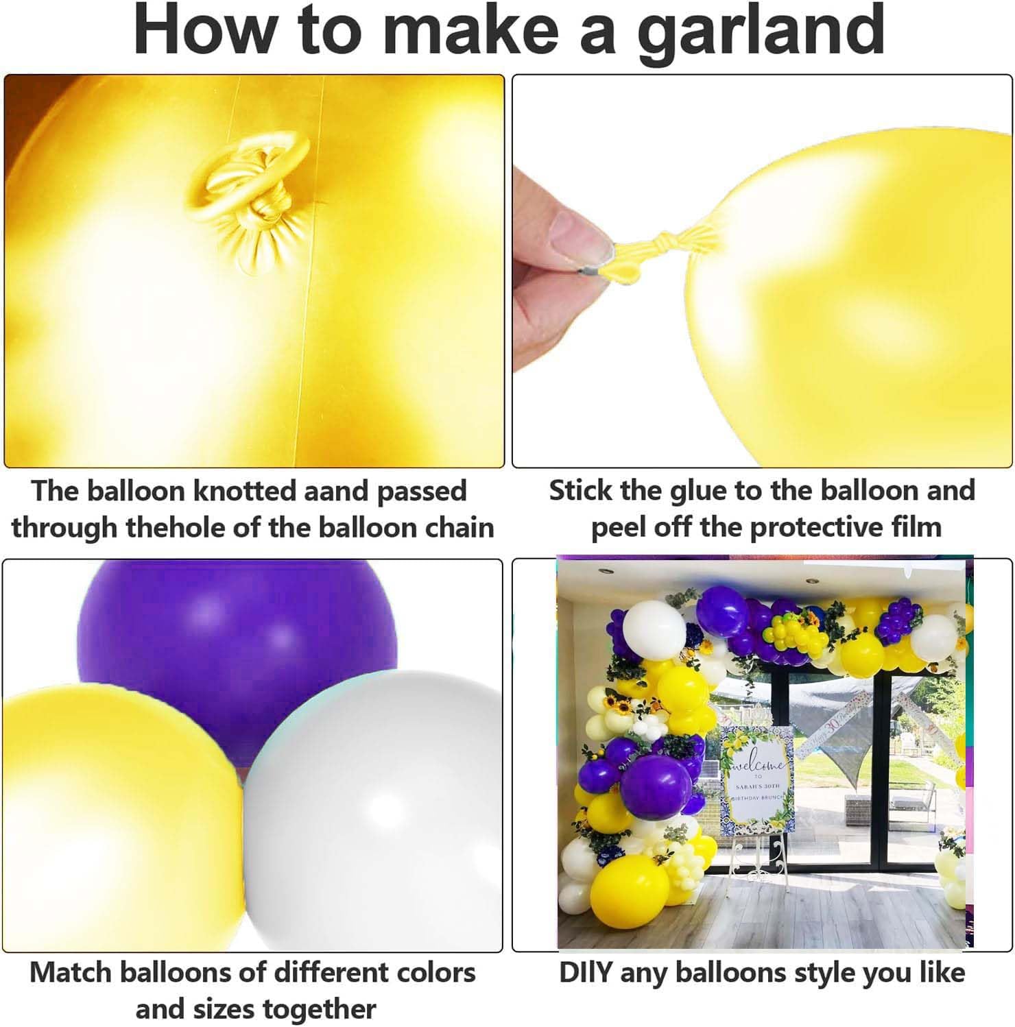 Graduation Party Decorations Purple Yellow 2024/Purple Yellow Balloons Purple Graduation Decorations 2024 NYU/Mardi Gras Party/Purple Yellow Gold Birthday Party Decoration Balloons of 40pcs