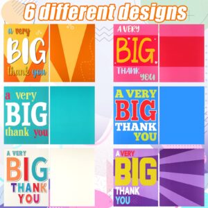 Zhanmai 12 Pack Very Big Thank You Card Jumbo Farewell Card with Envelope Large Funny Greeting Cards Giant Appreciation Cards Gift for Employee Coworker Birthday Christmas Gift, 14.4 x 22.1''