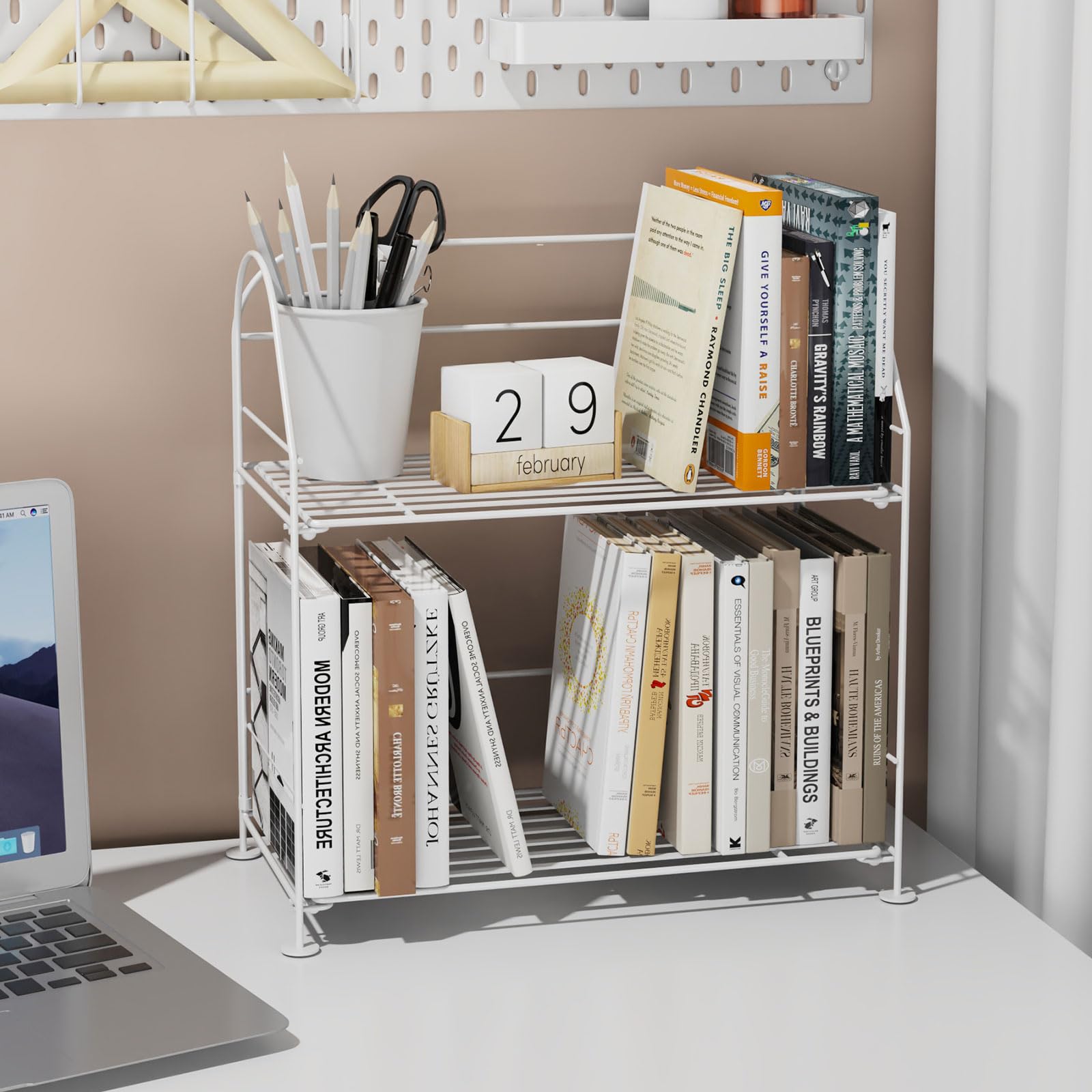 Johamoo Bathroom Shelves for Storage, Bathroom Shelf Over Toilet, Multifunctional Foldable Storage Rack, Free Standing 2 Tiers Utility Shelves Living Room Kitchen (White)