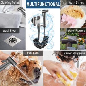 MLD Toilet Companion Bidet Pet Cleaning Bathing G1/2 Caliber pressurized Water-Saving Copper Metal Valve Body for Multi-Purpose use, can be Used with a Toilet, Bathtub, Bathroom Cleaning