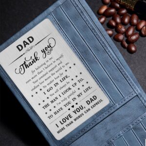 Gifts for Dad - Dad Engraved Wallet Card - Thank You Dad Gifts - Dad Gifts from Daughter Son - Dad Birthday Father's Day Card from Child