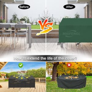 Garden Furniture Covers, Waterproof Patio Furniture Cover 420D Oxford Fabric Windproof Anti-UV Garden Table Covers, for Patio Outdoor-Green||132x61x87cm/52x24x34in