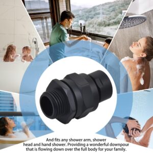 Enoughmen Shower Connector Ball Joint Shower Head Swivel Ball Adapter,Solid Brass Adjustable Shower Arm Connector, Universal Showering Component, Matte Black