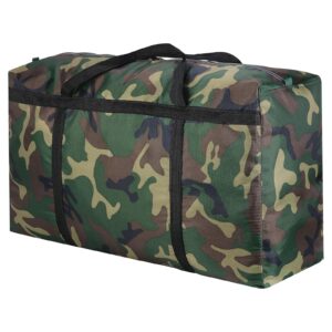 LINNTEAU 2 Packs 150L Camouflage Extra Large Moving Bags, Heavy Duty Storage Bags, 600D Oxford Cloth Wrap Around Handles Double Zipper, Waterproof Reusable Convenient (150L - 2 Packs)