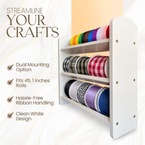 RELODECOR Ribbon Holder for Ribbon Organizer Rack, Easy to Use Ribbon Dispenser, and Ribbon Spool Holder for Craft Enthusiasts