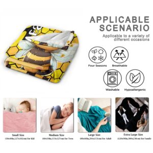 Bhaisajyaguru Bee Blankets Gift for Girl Women Bee Lovers, Just A Girl Who Loves Bees Blankets for Couch Sofa Bed Fleece Throw Blanket Warm Gift for Kids Women Indoor Home Decor - 50"X40" for Kid