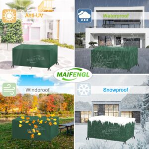 Garden Furniture Covers, Waterproof Patio Furniture Cover 420D Oxford Fabric Windproof Anti-UV Garden Table Covers, for Patio Outdoor-Green||132x61x87cm/52x24x34in