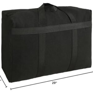 IWEIK Canvas Extra Large Storage Bags Duffle Bags Organizer Bags for Space Saving Moving Storage (100L, Black)