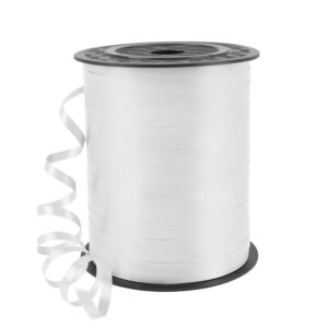 himben 500 yards 3/16" curling ribbon white, balloon string curly ribbon 1 roll for gift wrapping, birthday wedding party festival decoration, baby shower, art crafts, florist flowers