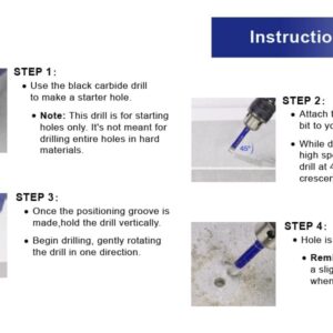 6 PCs Diamond Drill Bits Set for Porcelain, Ceramic, Glass & More - Versatile Tile Drill Bits for Efficient, Precise Drilling