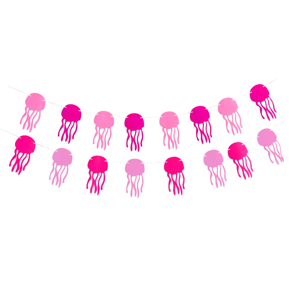 Jellyfish banner decoration, pink jellyfish theme decoration, can be used for baby showers, birthdays and other ocean theme parties