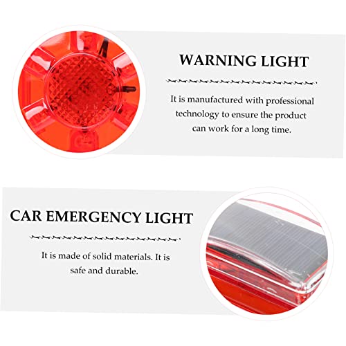 DOITOOL 5pcs Signal Light Emergency Flashing Barricade Light The Lighthouse Solar Strobe Warning Light Road Construction Light Led Barricade Warning Light Plastic Car Pendant