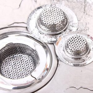 3Pcs Kitchen Sink Drain Strainer,Sink Filter Strainer,Stainless Steel Bathtub Plug,Sink Strainer mesh Drain Strainer,Plug Bathtub Stopper for Kitchen Bathroom