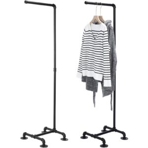 hoolerry industrial pipe clothing rack 59.5'' dress hanger coat racks multipurpose free standing industrial closet rod standing iron garment bar for retail vendor closet storage display hanging, black