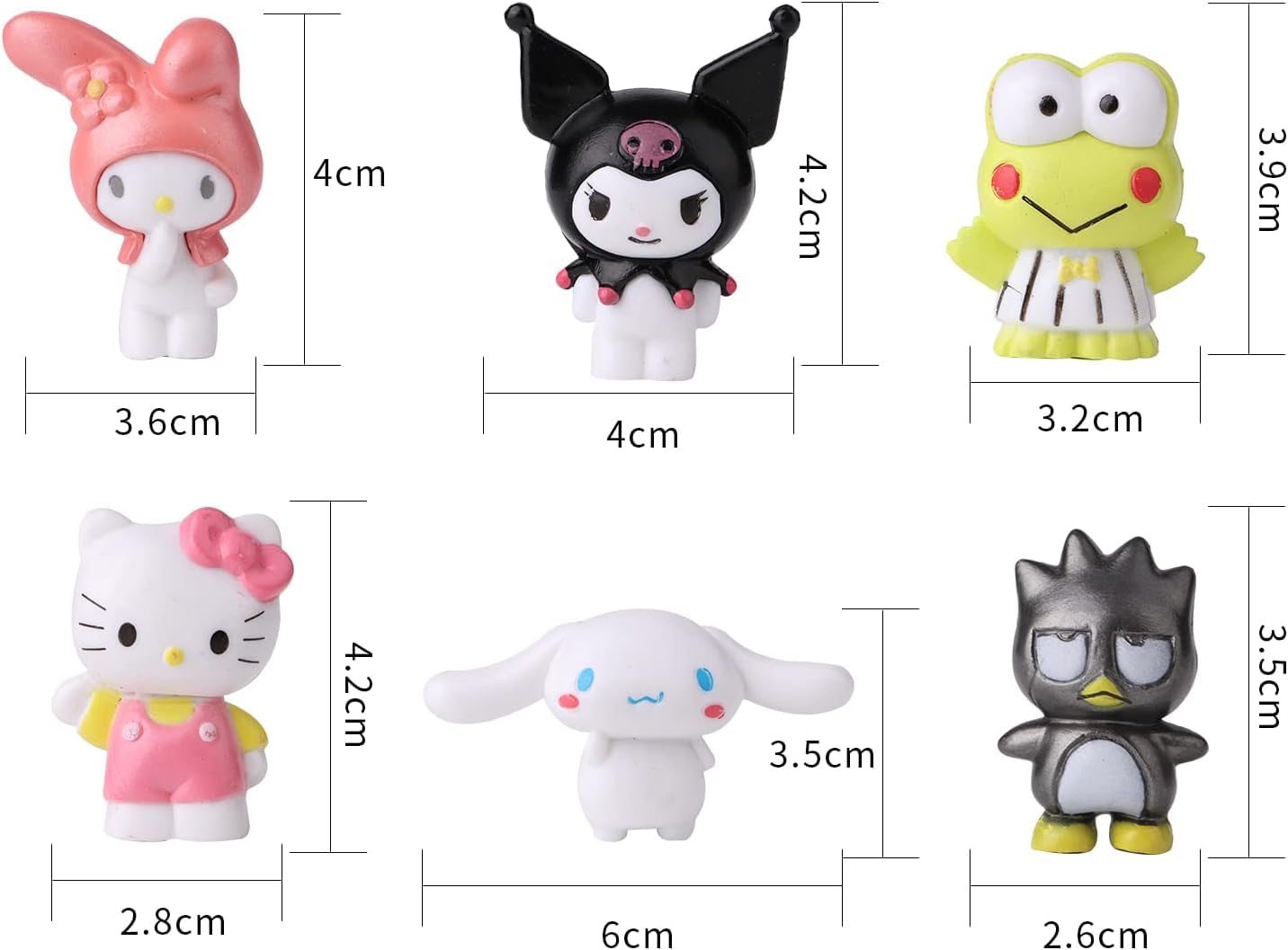 6 Pack Cute Lovely Characters Figurines for Kids Birthday Party Supplies Anime Theme Party Decoration Supplies,Gift for Anime Fans or Friends