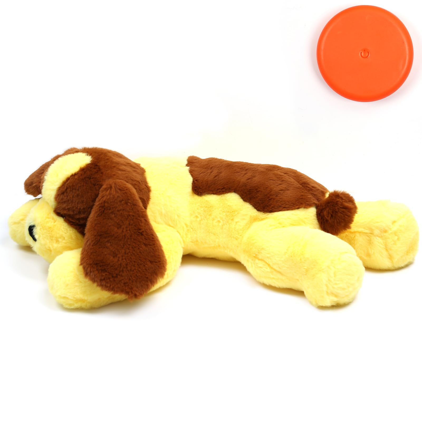 OKAMDERT Puppy Heartbeat Toy for Anxiety Relief Soft Comfortable Heartbeat Puppy Toy Calming Aid Heartbeat Plush Toy Dog Behavioral Aid Toy Heartbeat Stuffed Animal Dogs Heartbeat Simulator Yellow