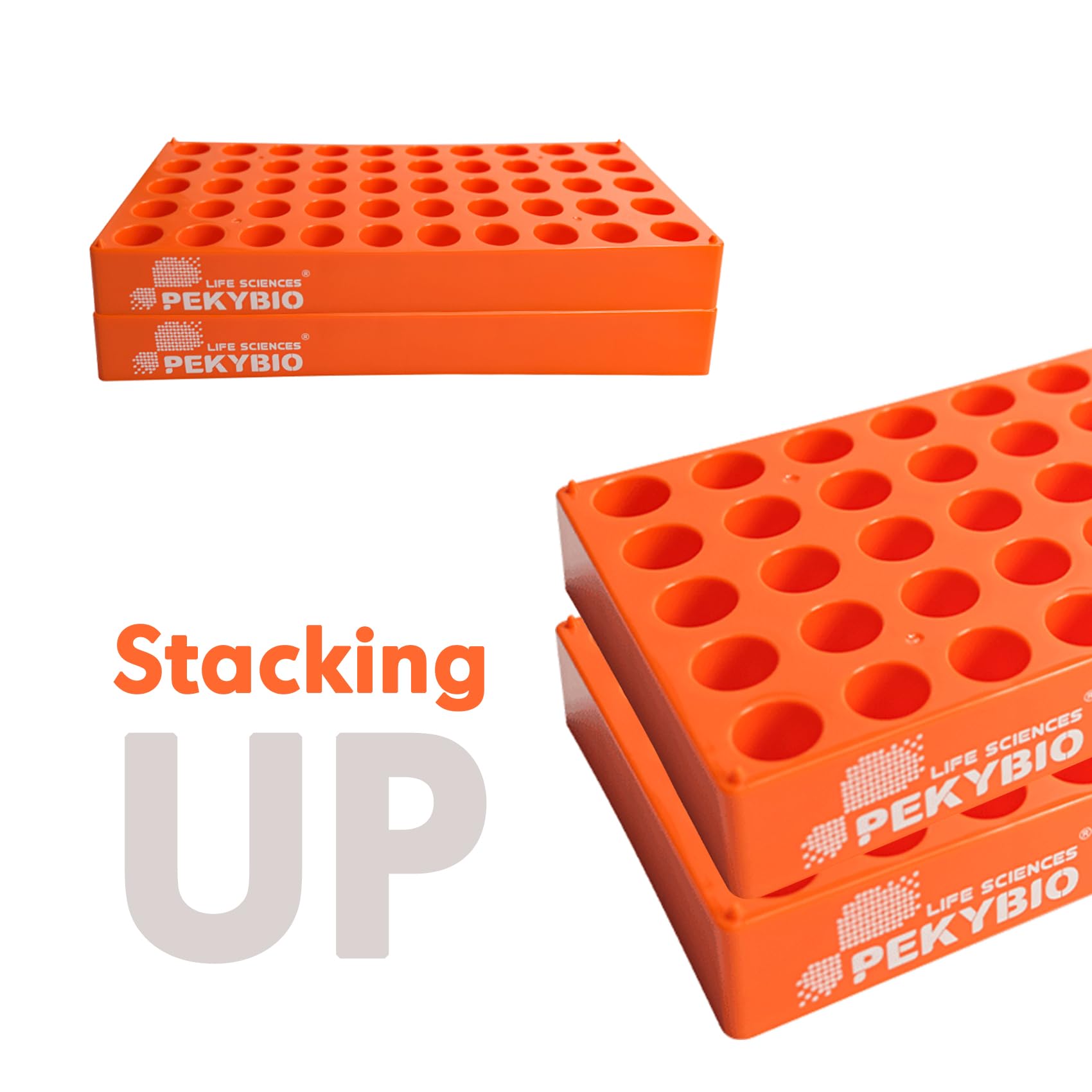 PEKYBIO Vial Racks for 4ml Vials, 50 Holes Sample Bottles Rack, Φ16mm, Pack of 1Pcs