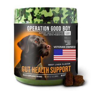 o.g.b. operation good boy - sre: digestion supplement/probiotic for pets - 90 count soft chews - 12.7oz - made natural ingredients - veteran owned