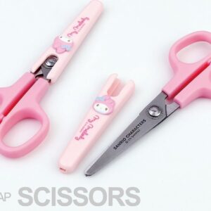 Cute Kitty Friends Figure Safety Scissors with Cover (Light Pink)