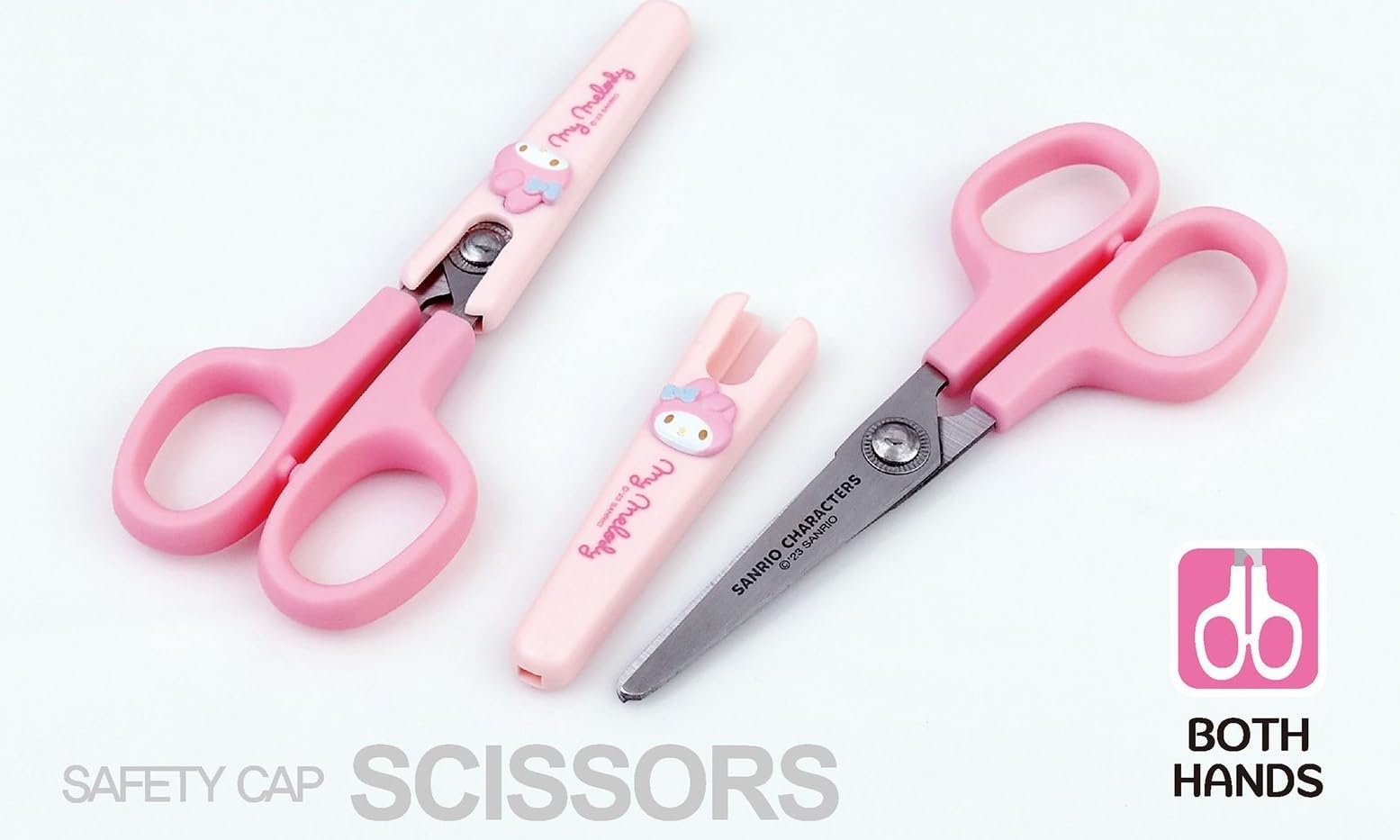 Cute Kitty Friends Figure Safety Scissors with Cover (Light Pink)