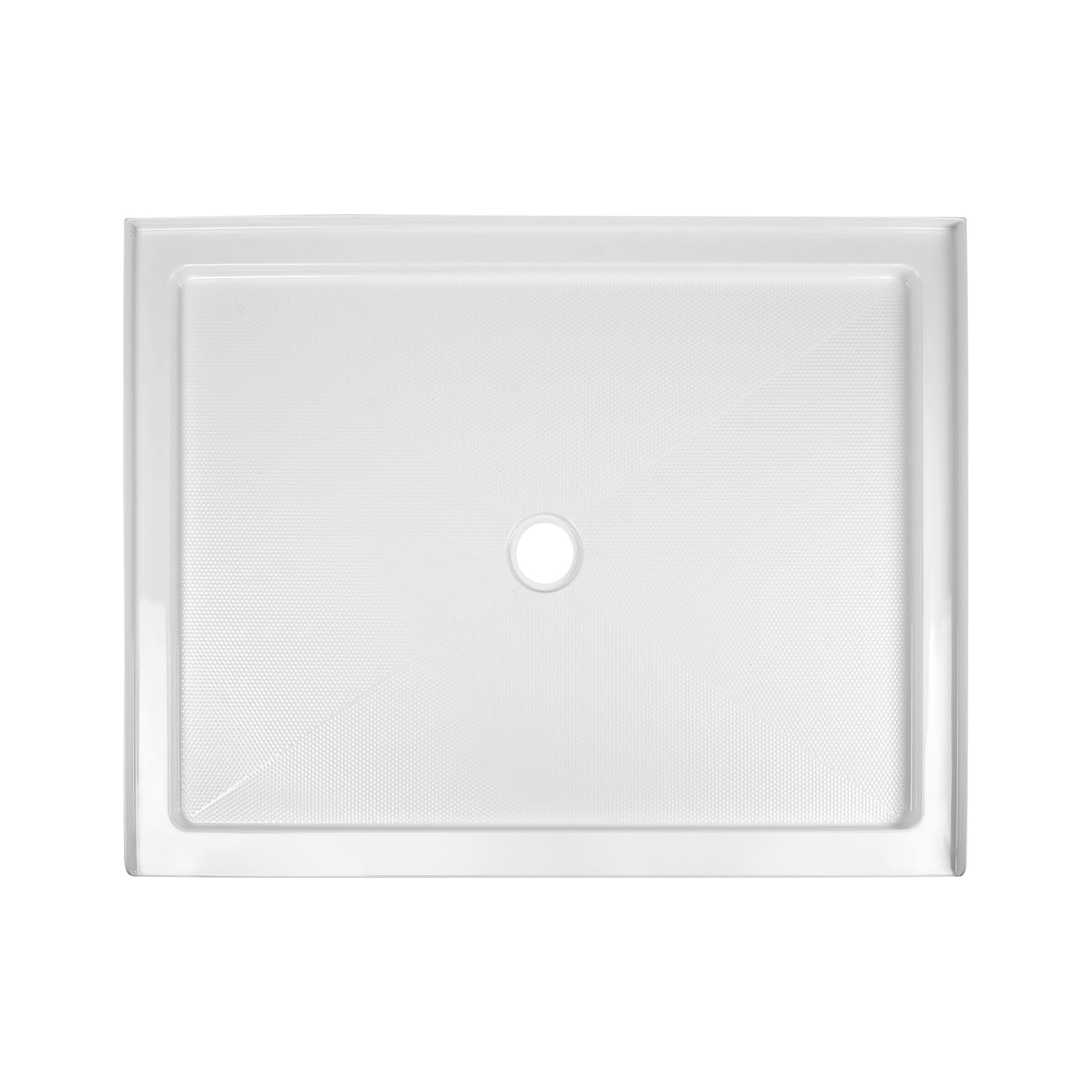 DeerValley DV-1SB0107 48"L X 30"W Shower Base in White with Single Threshold and Center Drain, Center Drain Location, Small Rectangle Acrylic Shower Pan, Non-slip Design