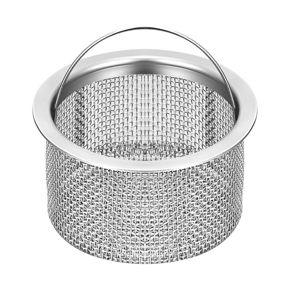 Kitchen Sink Strainer with Kitchen Sink Strainer Mesh Bag, Stainless Steel Kitchen Drain Food Catcher Filter Garbage Disposal Strainer Basket with 200 PCS Disposable Sink Net Strainer Filter Bags