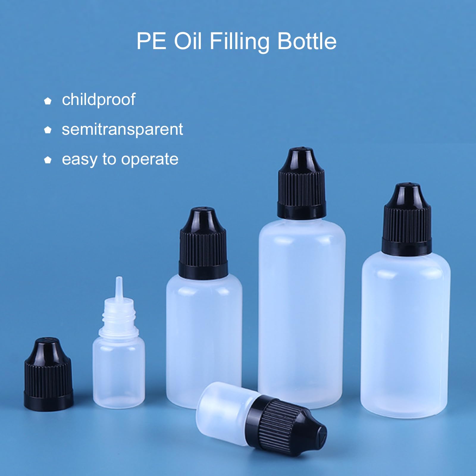 Kemborsi 10Ml Empty Squeezable Dropper Bottles,30Pcs Plastic Thin Tip Dropper Bottles,Portable Eye Liquid Dropper bottles Plastic Refillable Containers with Screw Cap and Plug,Resistant Open Design