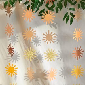 Letjolt Brown Glitter Sunshine Garland Sunny Banner Theme Birthday Party Supplies Hanging Baby Shower Wedding Classroom Nursery Decoration 2 pcs