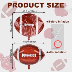 Eaezerav 8 Pcs Football Balloons Football Themed Birthday Party Supplies for Super Bowl Decor, Football Party Balloons Foil Balloon Sport Themed Birthday Party Decor for Boys