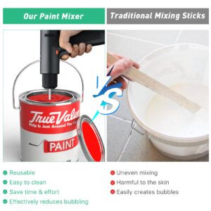 Aemygo 11 Inch Paint Mixer for Drill, 4 Pcs Drill Mixer Attachment 1 Gallon Resin Epoxy Mixer, Paint Stirrer for Most Drill, Concrete Resin Paint Silicone Paddle