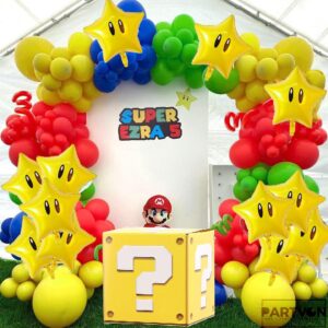 PARTVON 6 Pieces Video Game Question Boxes 11.8 x 11.8 Inch Question Box Party Decorations Video Game Party Favor Props Brick Comic Theme Party Decorations Supplies