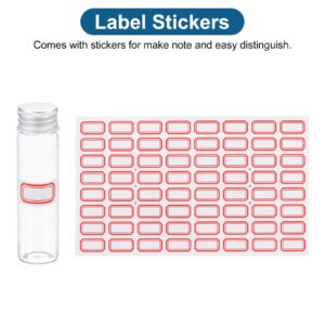 PATIKIL 20ml Clear Glass Vials, 25 Pack Small Liquid Sample Vial with Screw Caps Plastic Stoppers and 64 Labels Leak-Proof Bottles Empty Jars