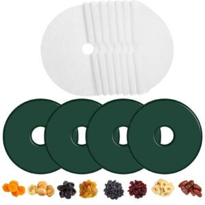 domensi 12 pcs round dehydrator sheets non stick silicone dehydrator mats with edges mesh dehydrator trays reusable roll dehydrator tray liner for fruit meat beef kitchen, 13 12.5 diameter