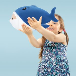 Shark Plush Stuffed Animal-16''Corgi Shark Plush Toy, Shiba Inu Shark Plush Pillow, Cute Soft Plush Shark Plushie Stuffed Toys, Shark Plush Pillows Toy Decoration Doll Gift for Kids Girls Boys