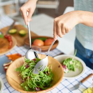 Large Serving Spoons, 4 Pieces Large Stainless Steel Serving Spoons Set Includes 2 Large Serving Spoon,2 Large Slotted Spoons. Serving Spoons for Parties, Dishwasher Safe, 10-Inch