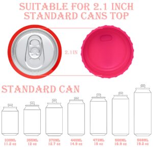 TIMEDIARY 6pcs Soda Can Lids,Silicone Soda Can Covers Lids, Reusable Lid Can Stopper Can Toppers Can Top For Soda Pop Beer, Drink (6 Colors)