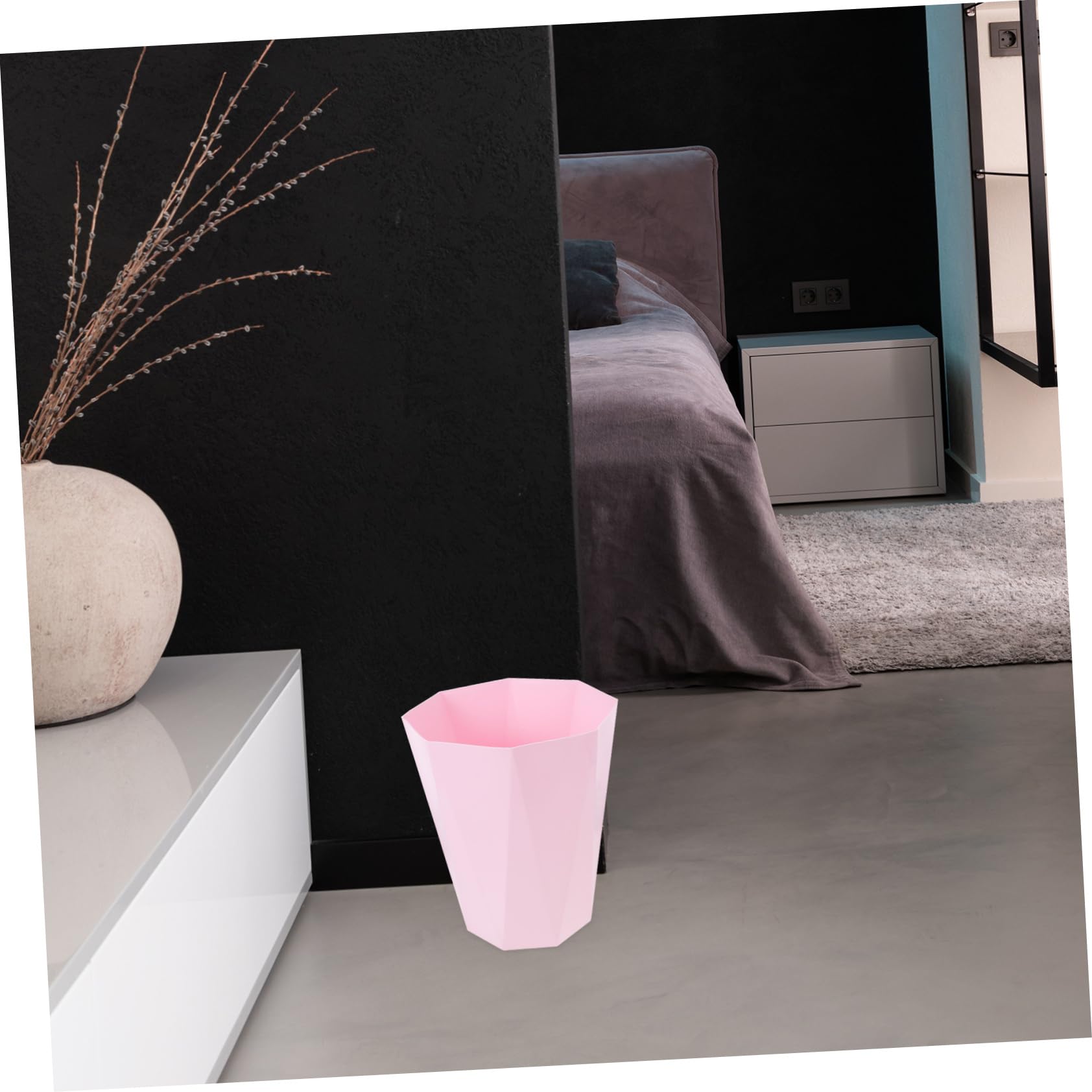 JOINPAYA 1pc Compact Garbage Can Trash Can with Lid Bathroom Trash Can Bedroom Trash Can Hotel Garbage Bin Trash Can for Car Household Trash Can Pink Automatic Office Wastebasket