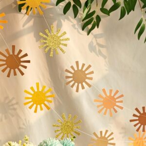 Letjolt Brown Glitter Sunshine Garland Sunny Banner Theme Birthday Party Supplies Hanging Baby Shower Wedding Classroom Nursery Decoration 2 pcs