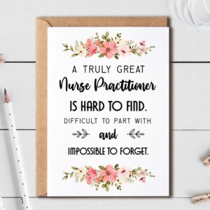 EruditeGifts A Truly Great Nurse Practitioner Is Hard To Find Card - Nurse Practitioner Thank You Card - Funny Appreciation Card